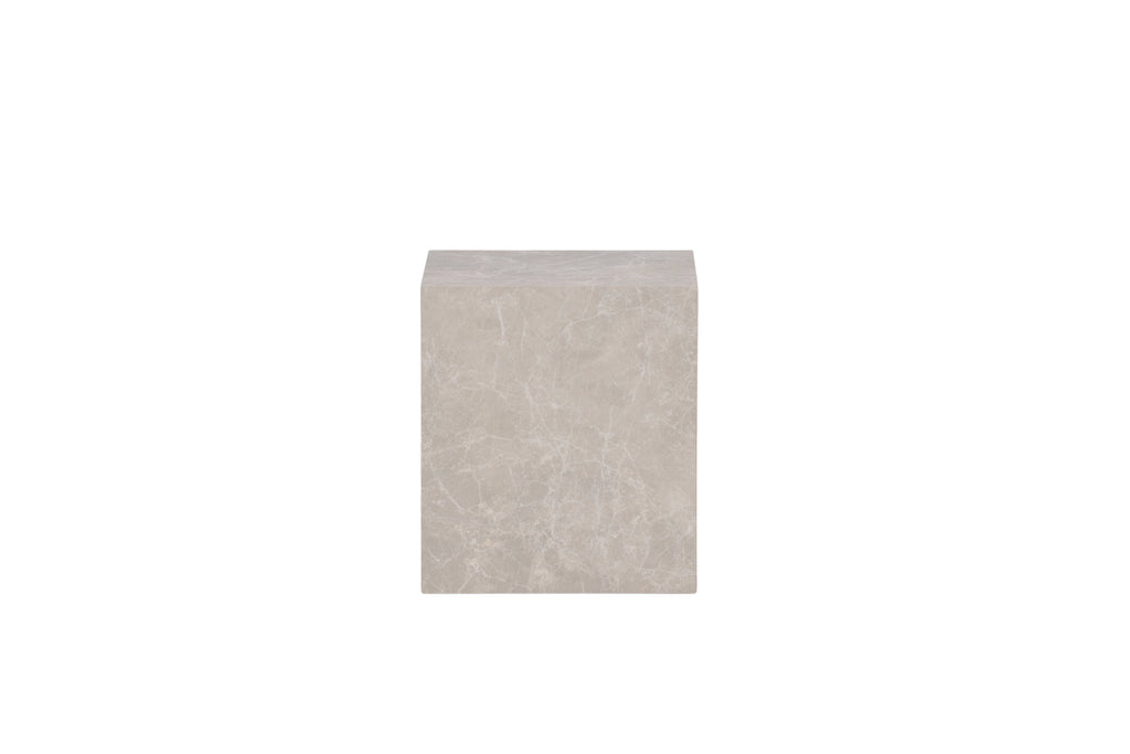 York högt soffbord beige MDF med marmorutseende