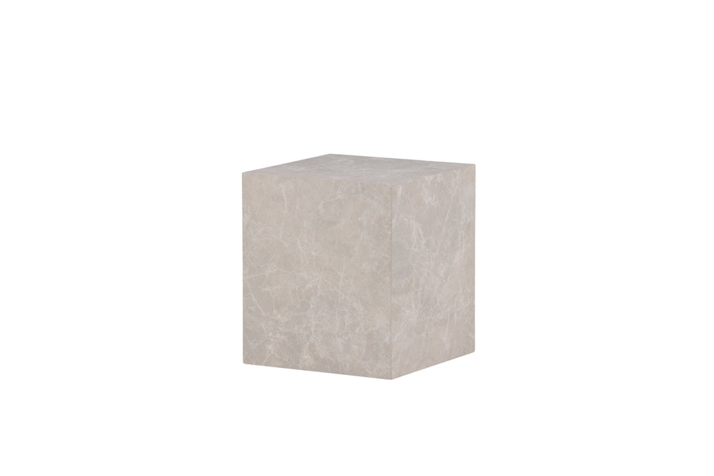 York högt soffbord beige MDF med marmorutseende