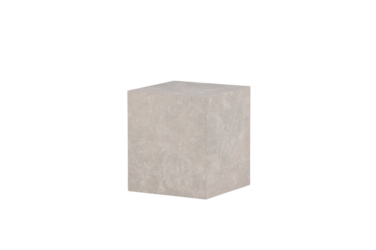 York högt soffbord beige MDF med marmorutseende