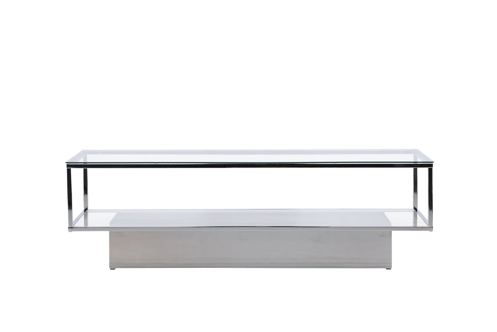 Maglehem soffbord klarglas och silverfärgat krom