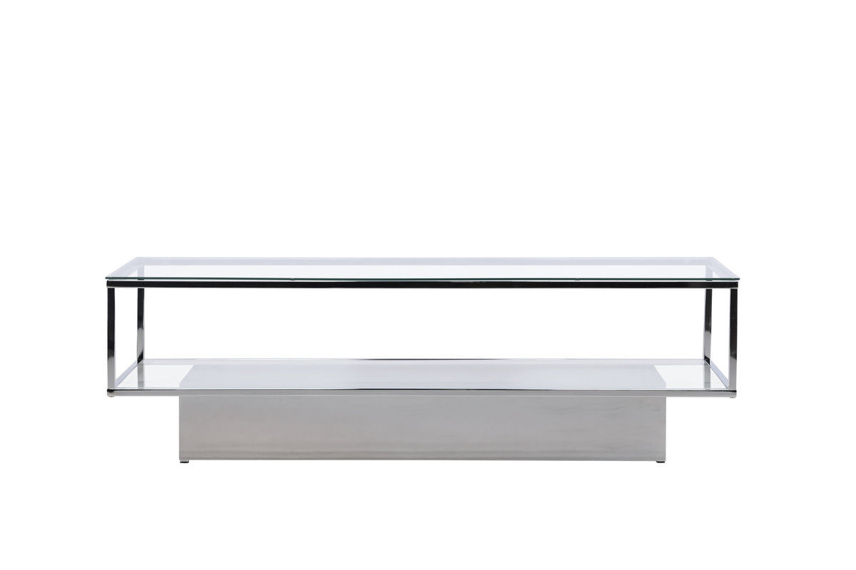 Maglehem soffbord klarglas och silverfärgat krom