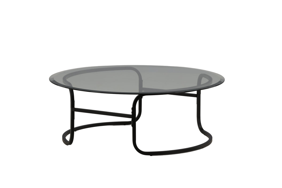 Lomma soffbord svart/klart glas