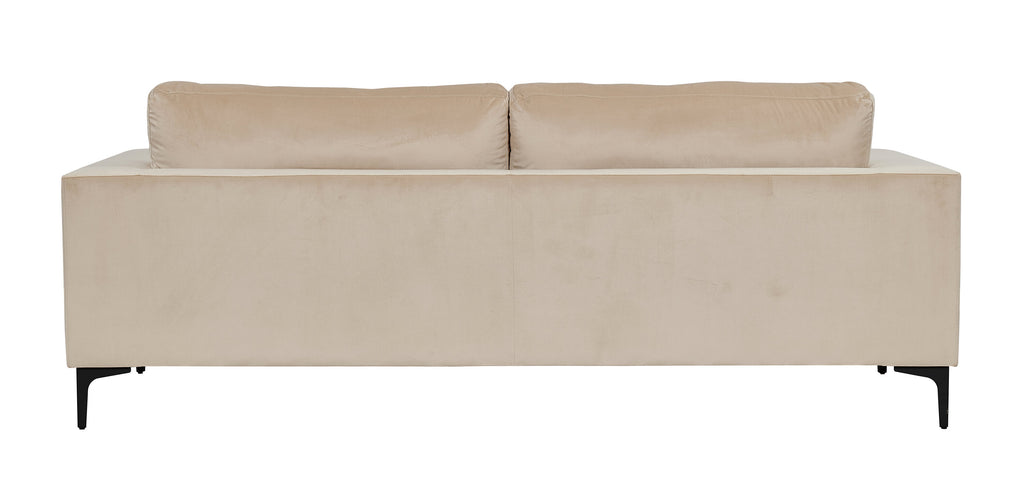 Bolero 3-sitssoffa i beige sammet med svarta ben