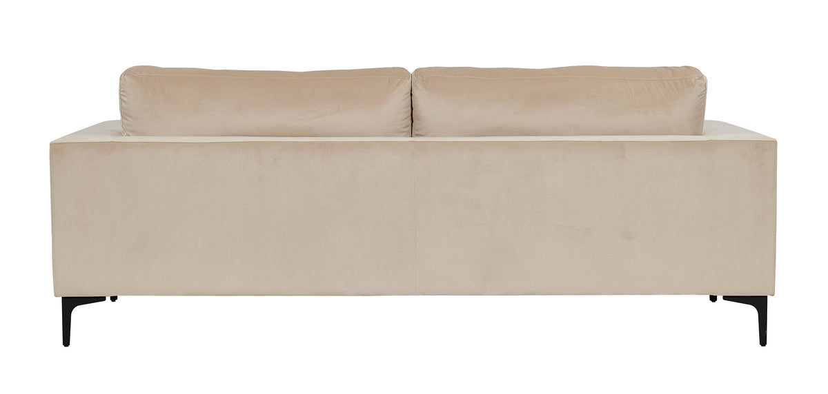 Bolero 3-sitssoffa i beige sammet med svarta ben