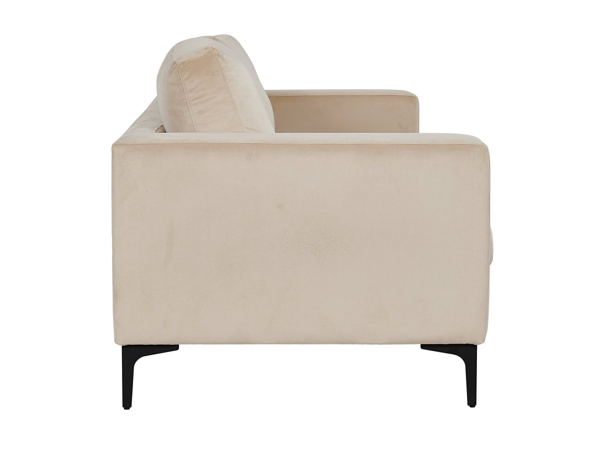 Bolero 3-sitssoffa i beige sammet med svarta ben