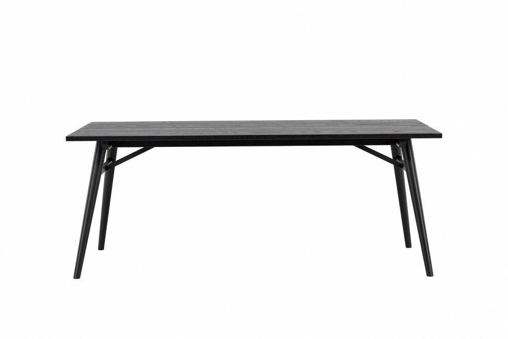 Sleek utdragbart matbord 190x95 cm svart med borstad yta