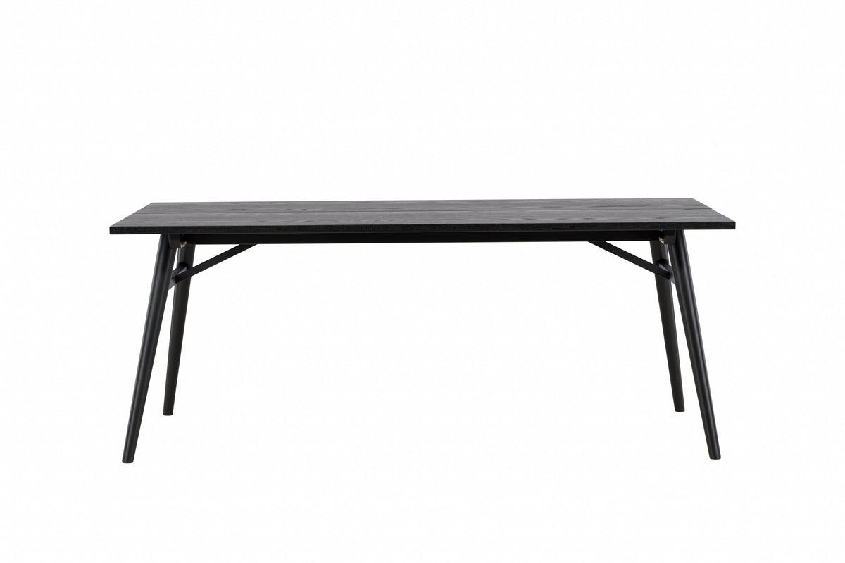 Sleek utdragbart matbord 190x95 cm svart med borstad yta