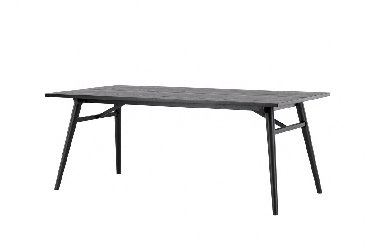Sleek utdragbart matbord 190x95 cm svart med borstad yta
