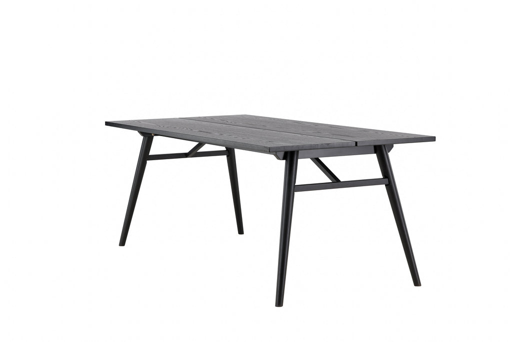 Sleek utdragbart matbord 190x95 cm svart med borstad yta