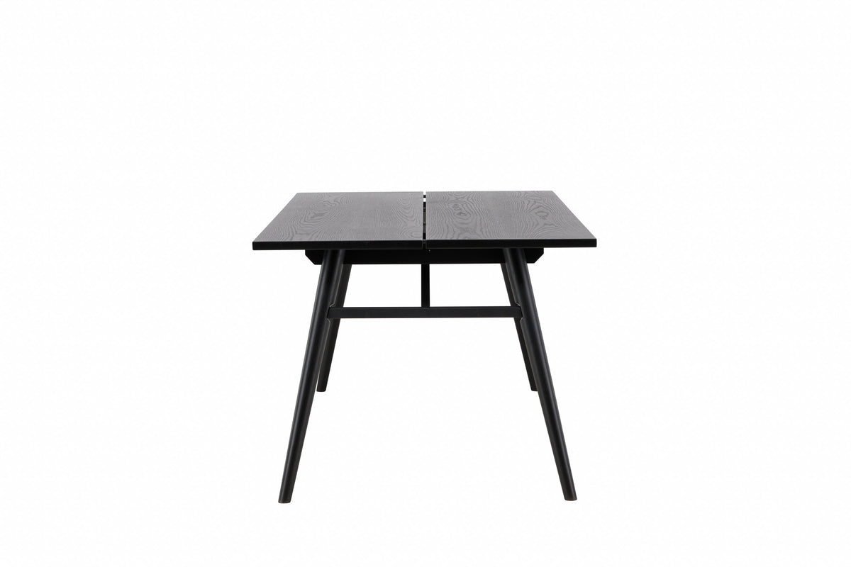Sleek utdragbart matbord 190x95 cm svart med borstad yta