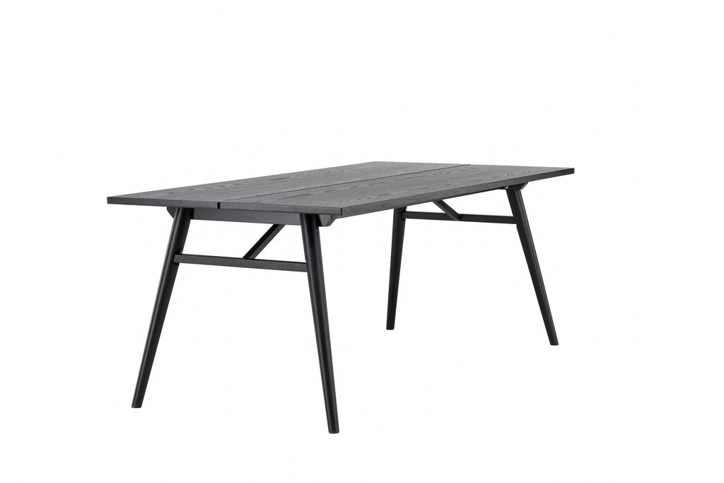Sleek utdragbart matbord 190x95 cm svart med borstad yta
