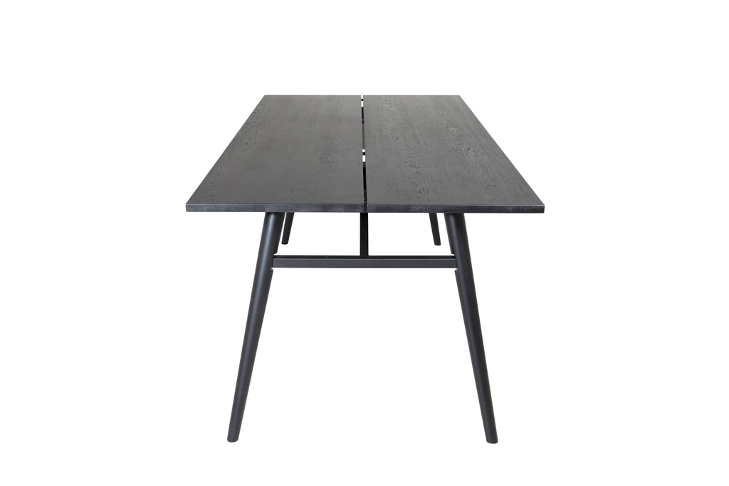Sleek utdragbart matbord 190x95 cm svart med borstad yta
