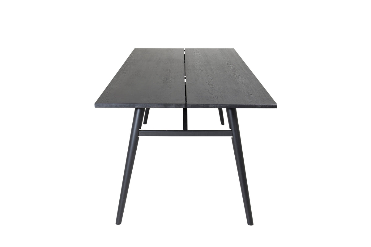 Sleek utdragbart matbord 190x95 cm svart med borstad yta