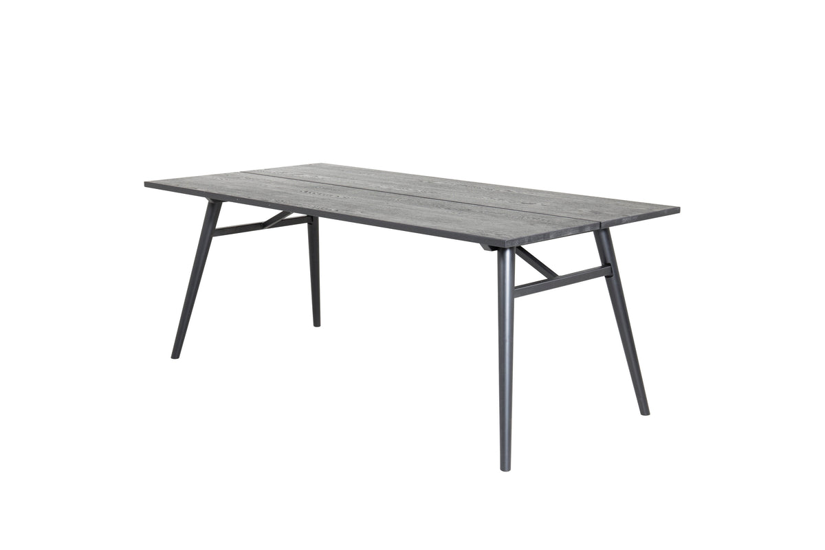 Sleek utdragbart matbord 190x95 cm svart med borstad yta