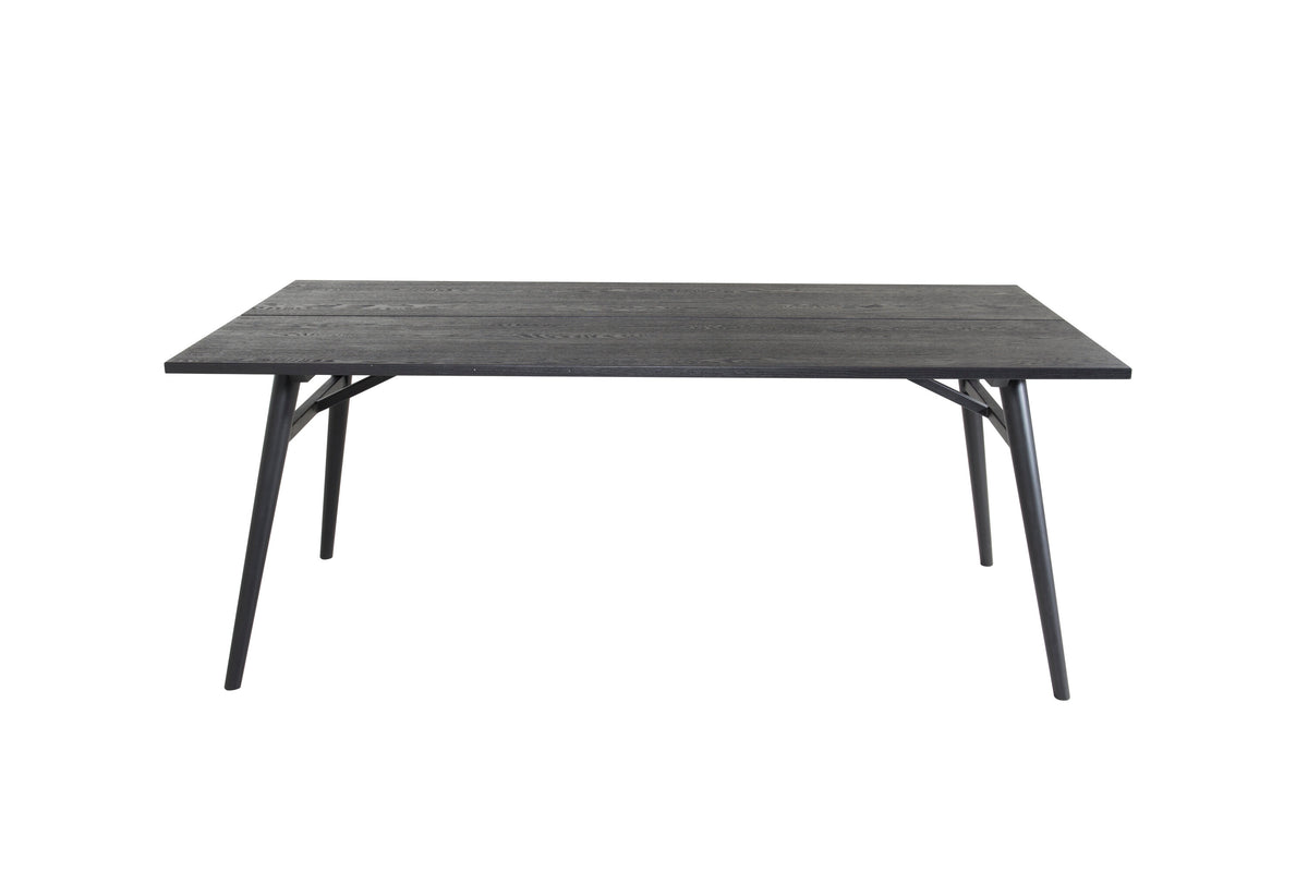 Sleek utdragbart matbord 190x95 cm svart med borstad yta