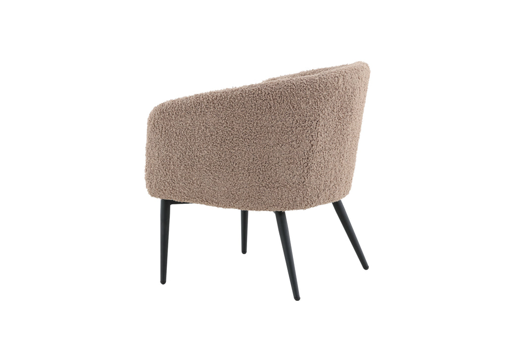 Fluffy fåtölj brun teddy med svarta ben