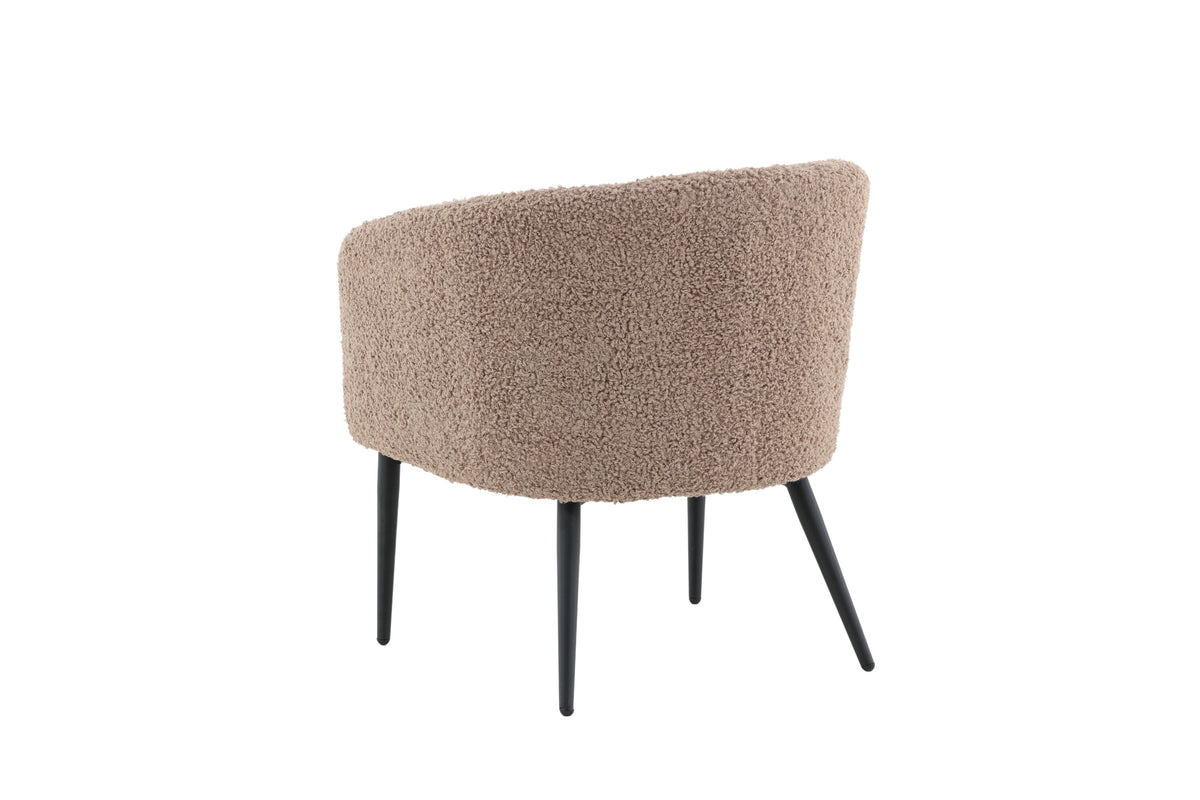 Fluffy fåtölj brun teddy med svarta ben