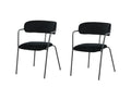Arrow karmstol 2-pack svart sammet med svarta ben