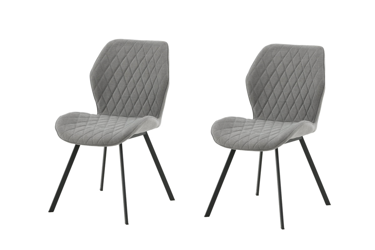 Gemma matstol 2-pack grått tyg med svarta ben