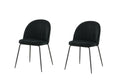 Wrinkles matstol 2-pack svart sammet med svarta ben