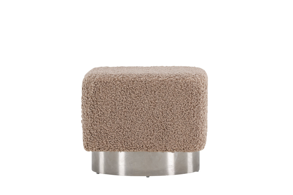 Newton sittpuff silver/beige teddy