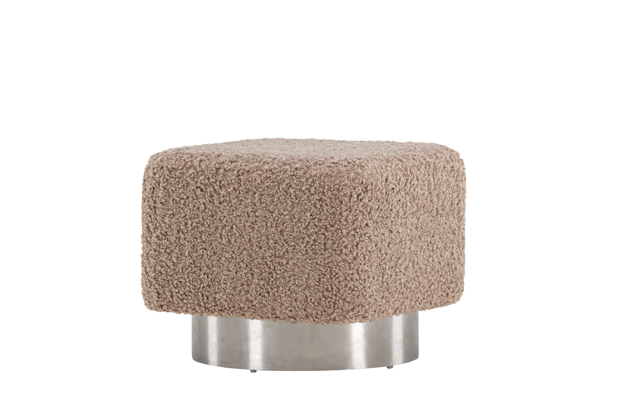 Newton sittpuff silver/beige teddy