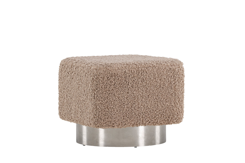 Newton sittpuff silver/beige teddy