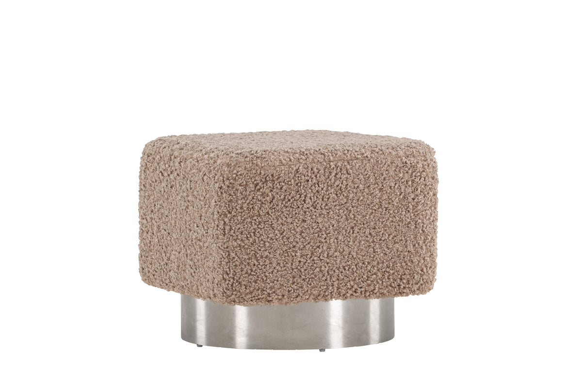 Newton sittpuff silver/beige teddy