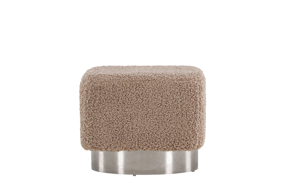 Newton sittpuff silver/beige teddy