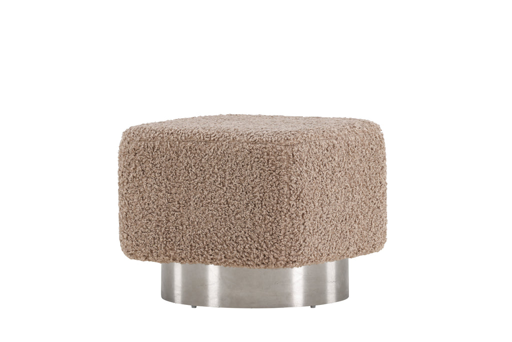 Newton sittpuff silver/beige teddy
