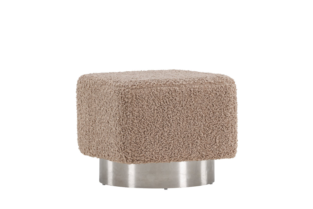 Newton sittpuff silver/beige teddy