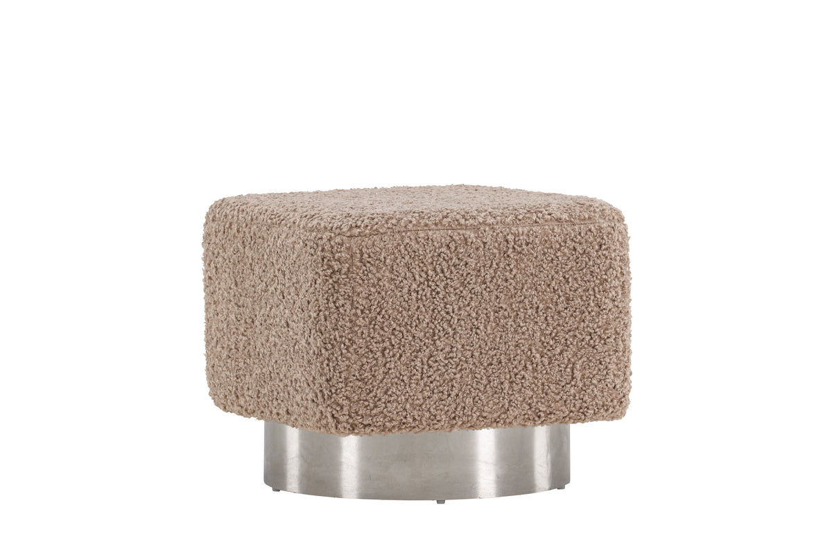 Newton sittpuff silver/beige teddy