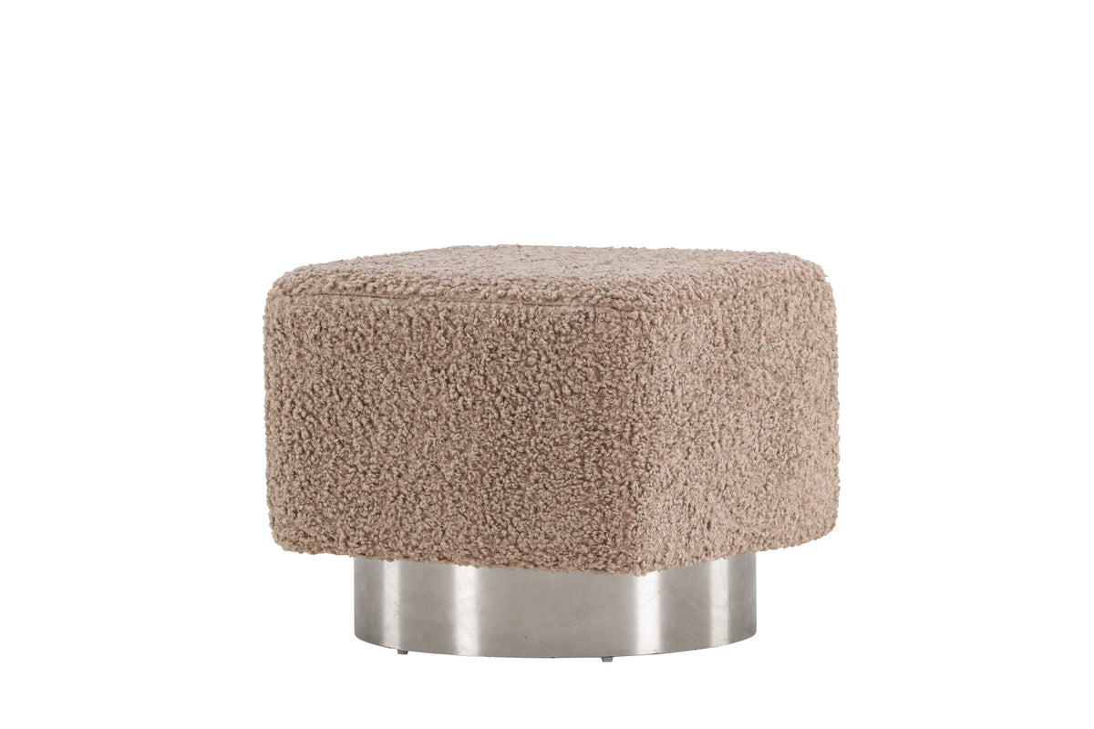Newton sittpuff silver/beige teddy