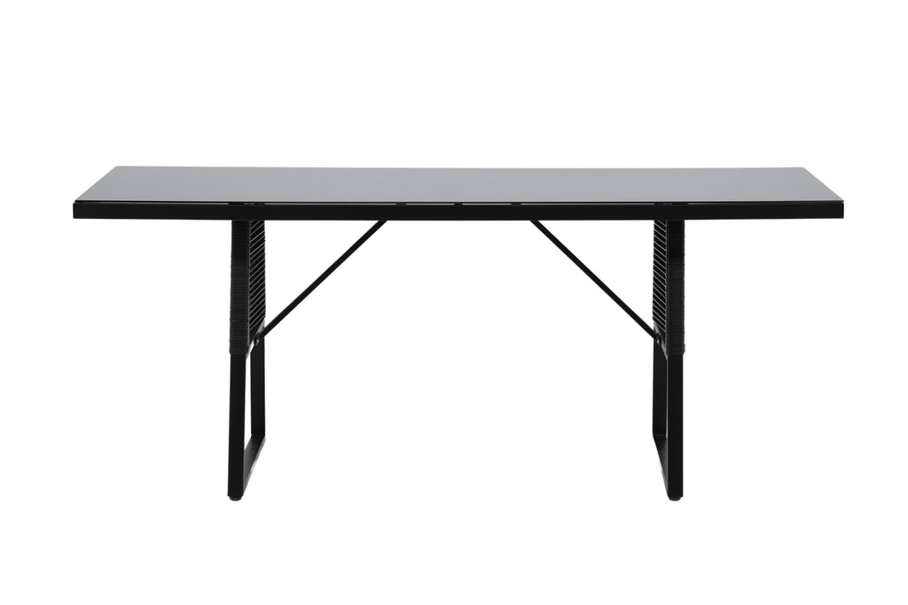 Dallas rektangulärt matbord svart glas och stål
