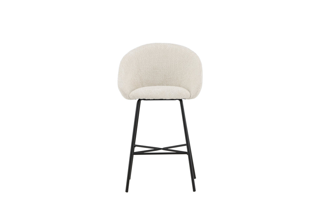 Velvet barstol svart/vit teddyväv, 2-pack