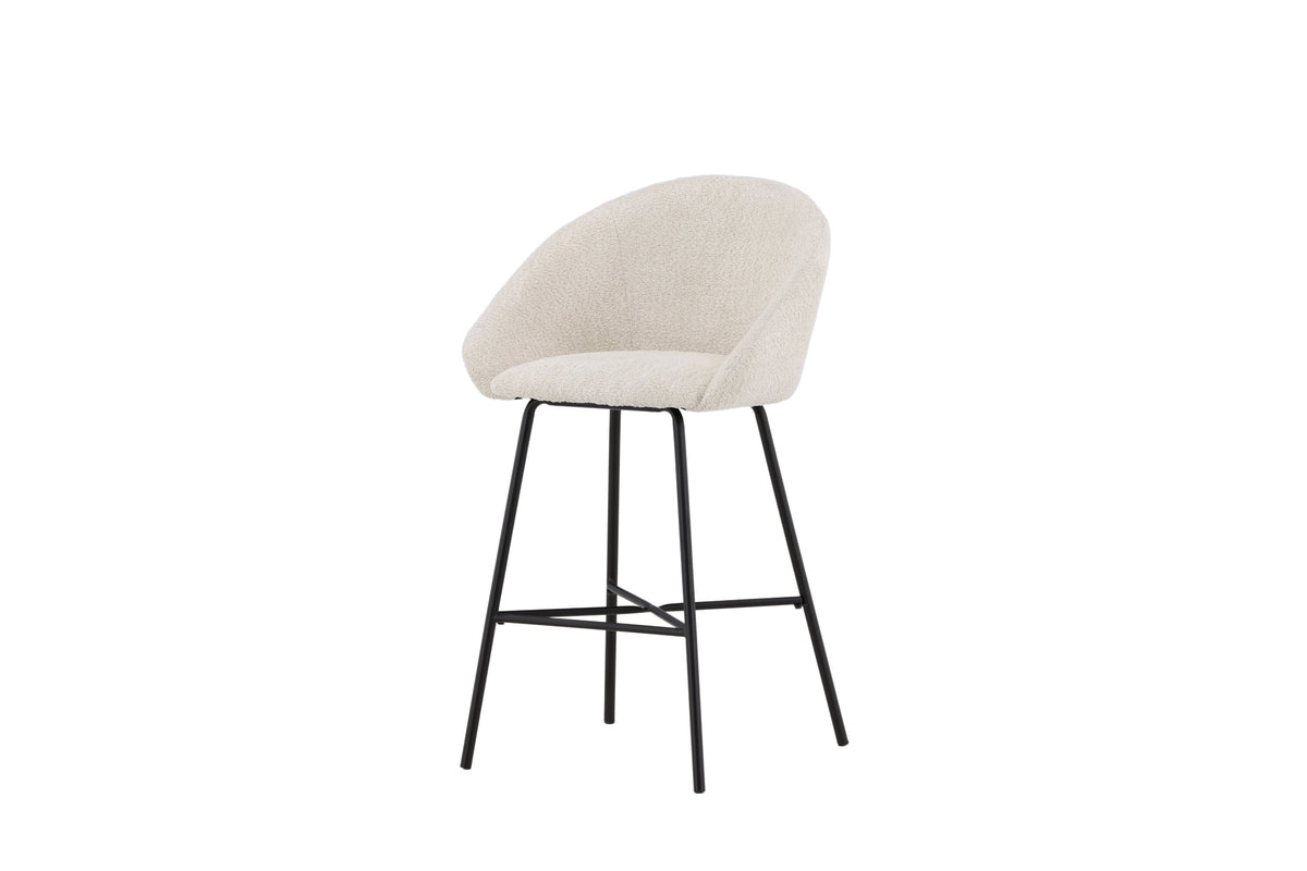 Velvet barstol svart/vit teddyväv, 2-pack
