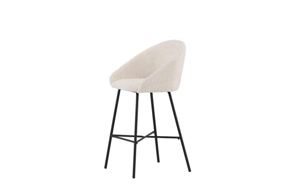 Velvet barstol svart/vit teddyväv, 2-pack