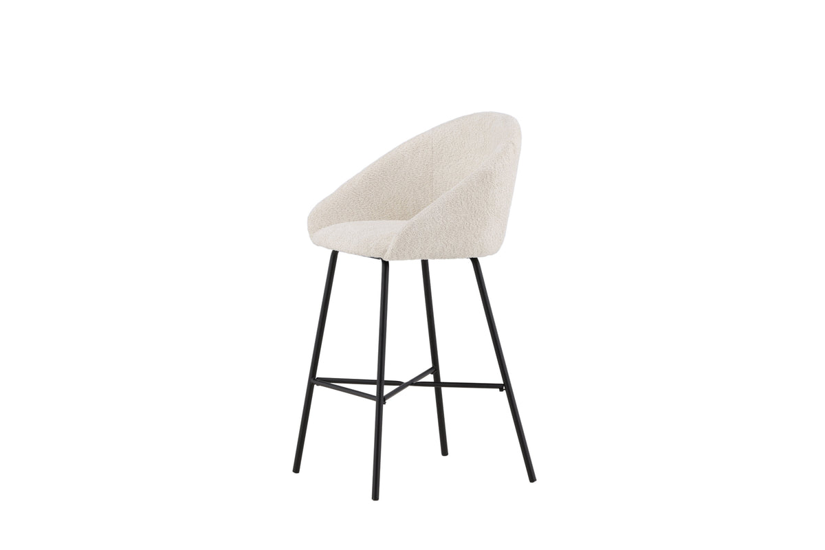 Velvet barstol svart/vit teddyväv, 2-pack