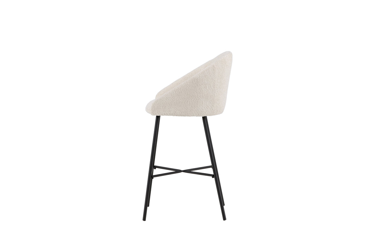 Velvet barstol svart/vit teddyväv, 2-pack