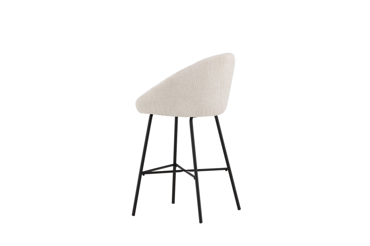 Velvet barstol svart/vit teddyväv, 2-pack