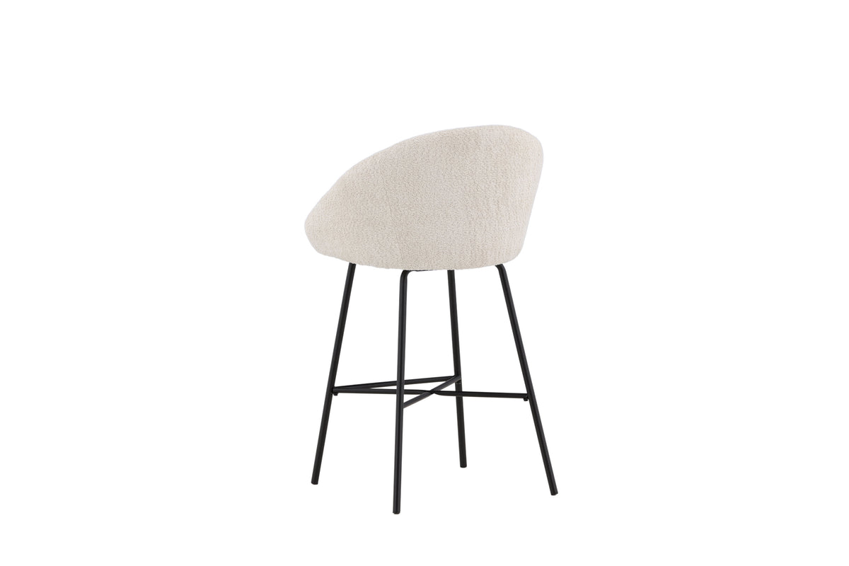Velvet barstol svart/vit teddyväv, 2-pack