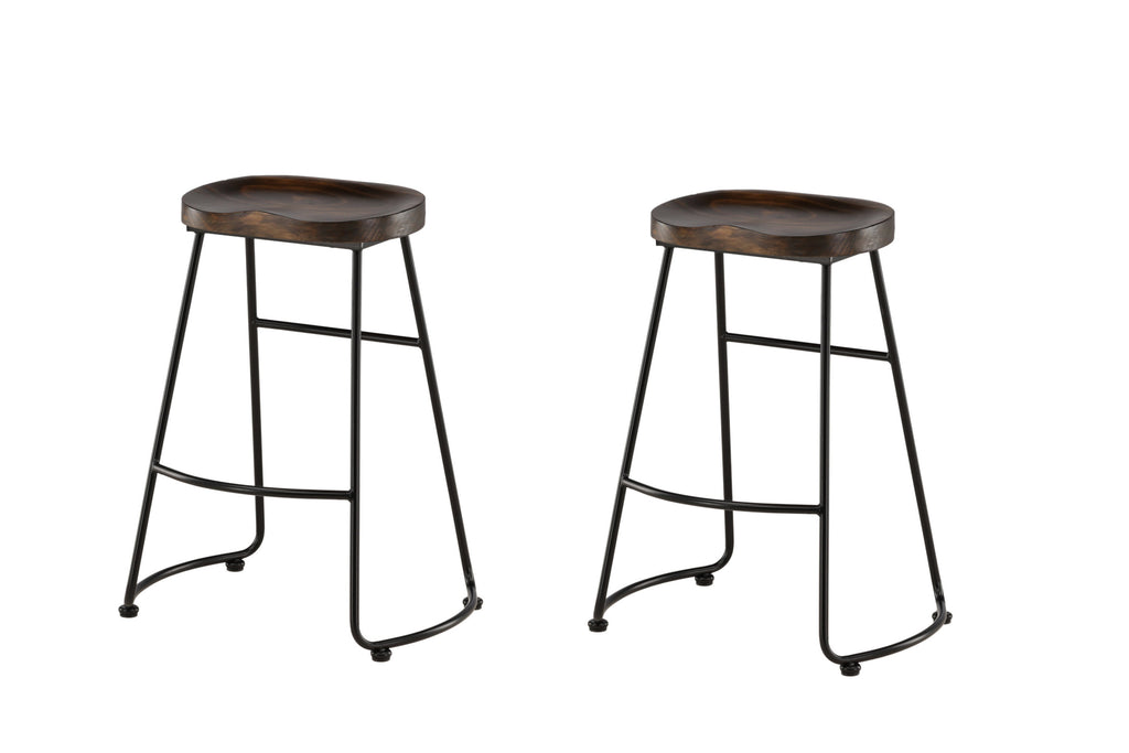 Ozark barstol 2-pack zinkeffekt/mörk valnötsfärg