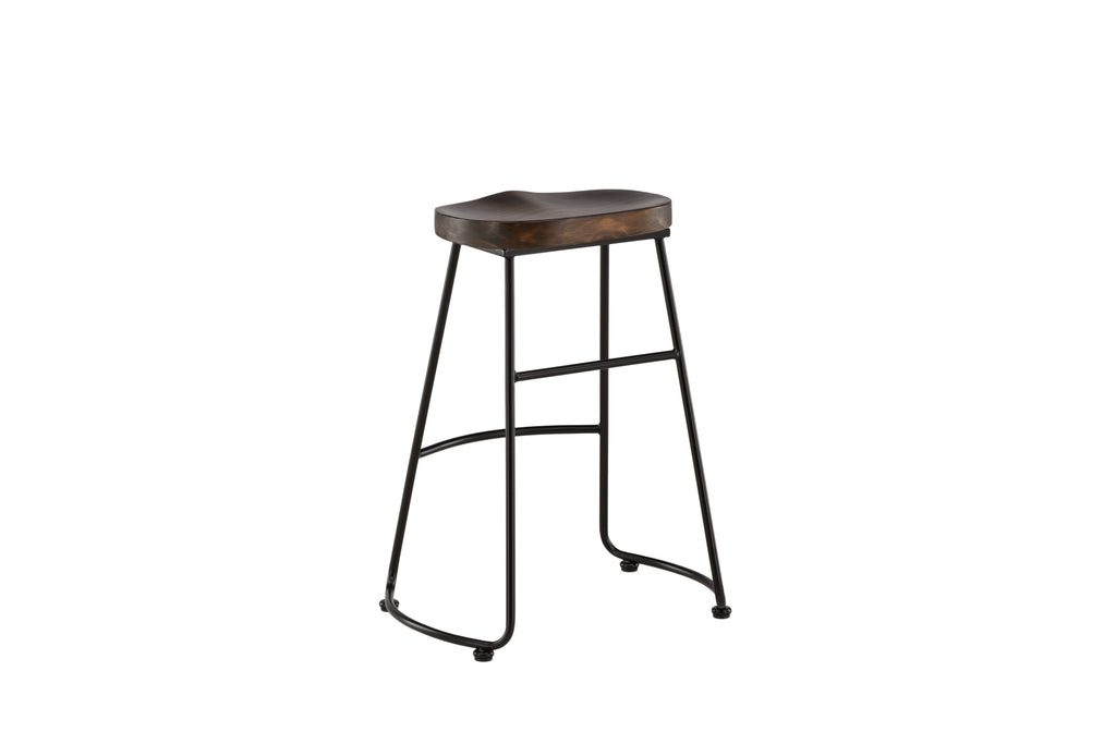 Ozark barstol 2-pack zinkeffekt/mörk valnötsfärg