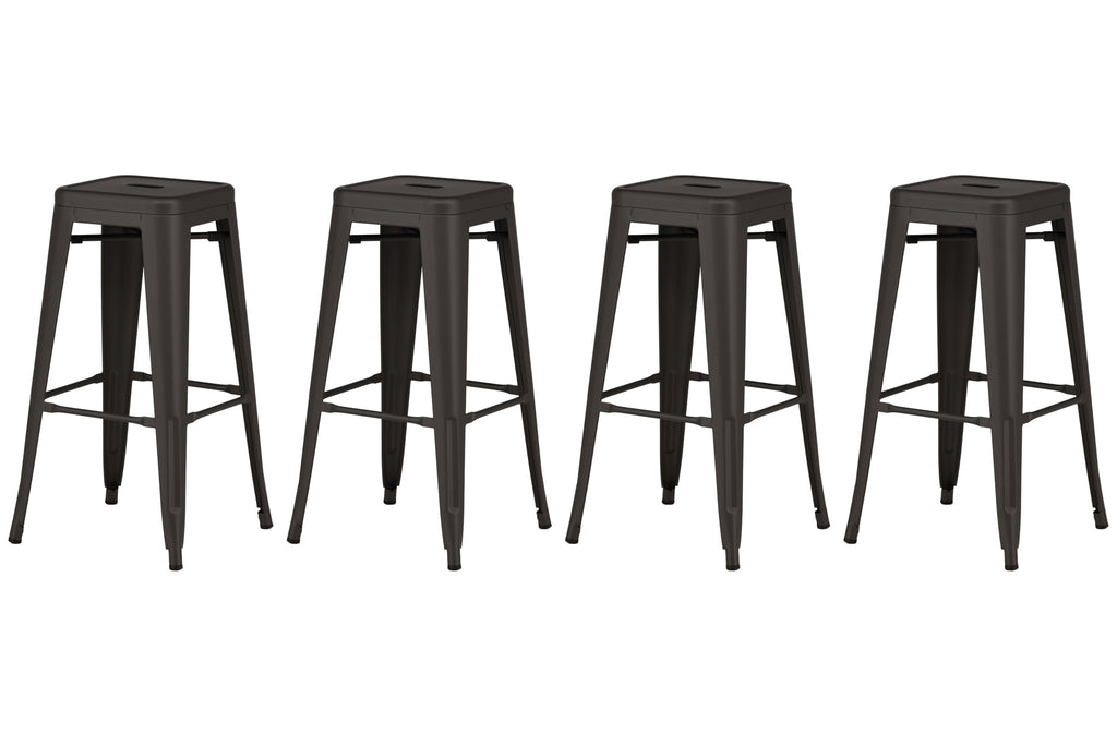 Tempe barstol 4-pack mörkgrå metall