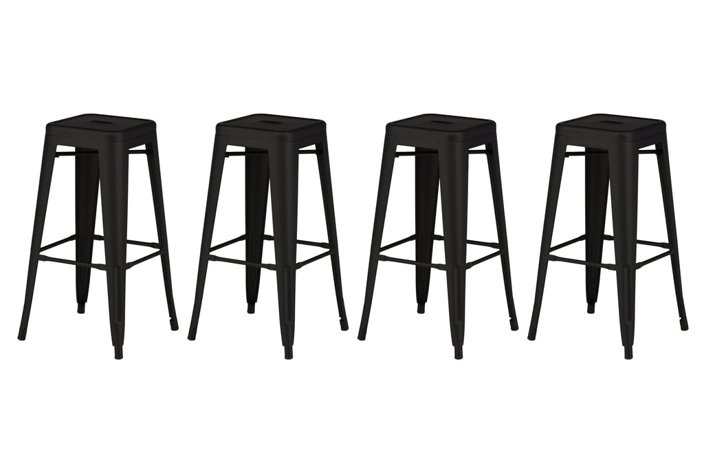 Tempe barstol 4-pack mattsvart metall