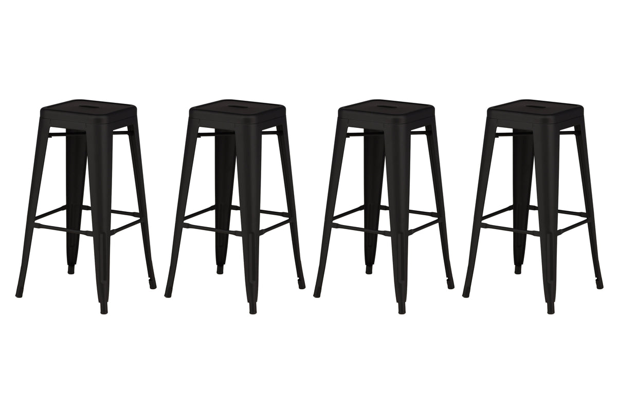 Tempe barstol 4-pack mattsvart metall