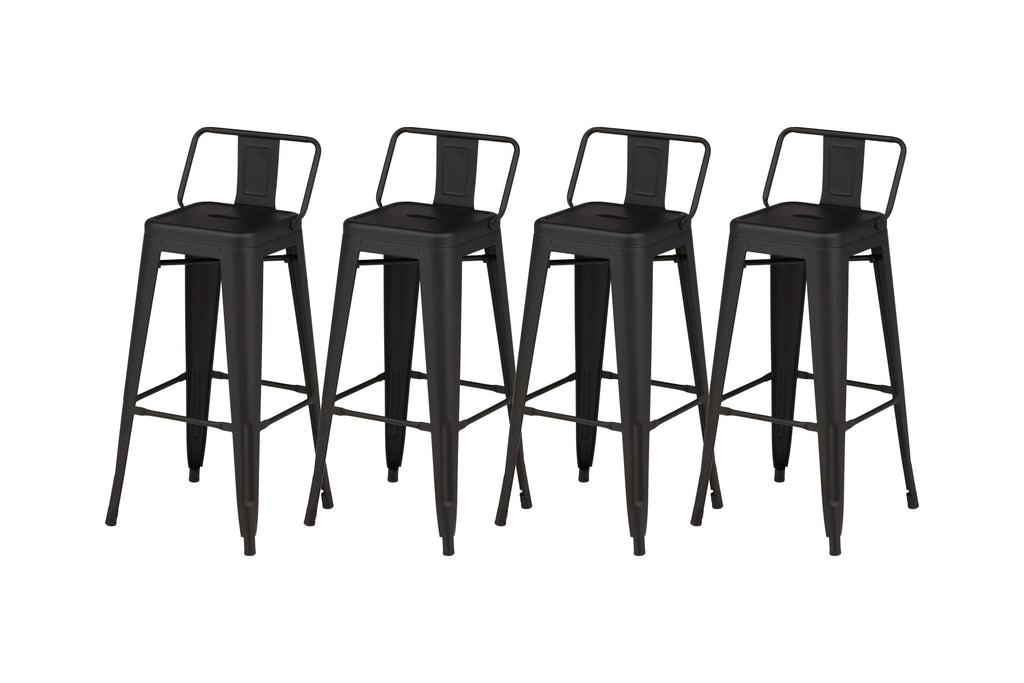 Tempe barstol 4-pack mattsvart metall