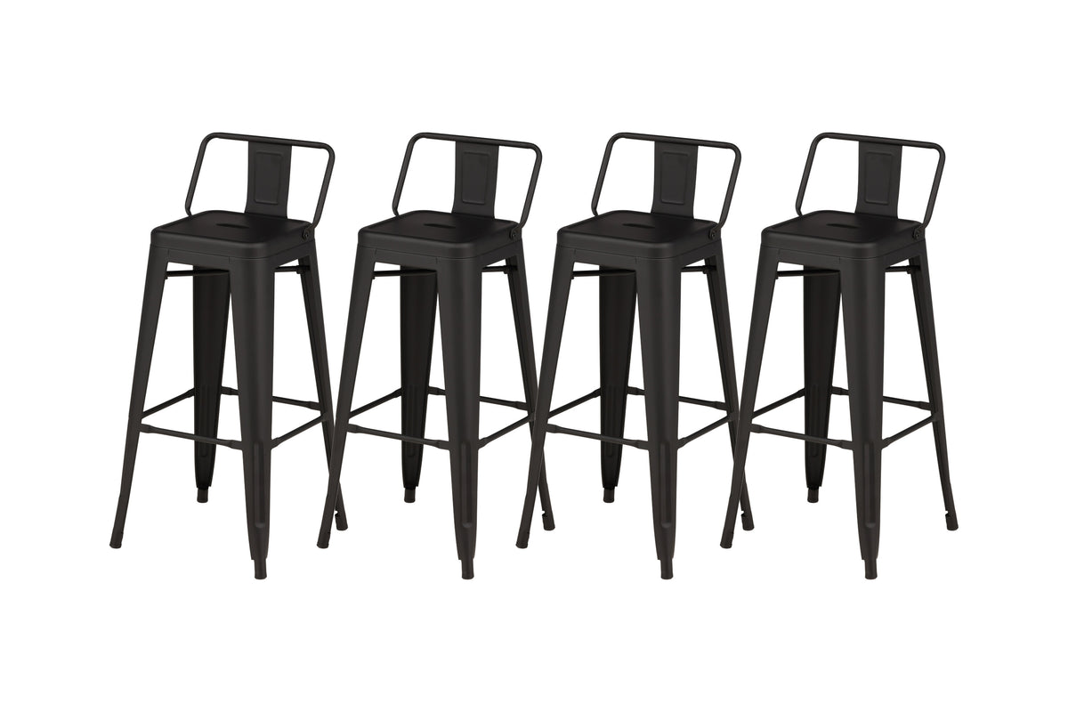 Tempe barstol 4-pack mattsvart metall
