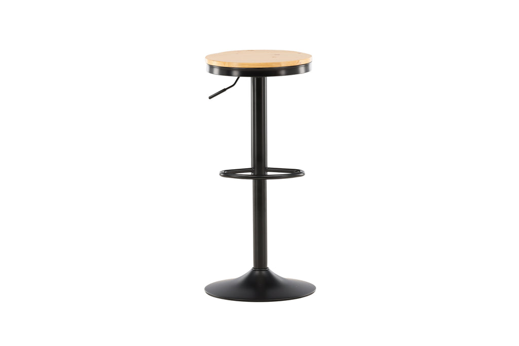 Conway barstol 2-pack svart med ekmönstrad MDF