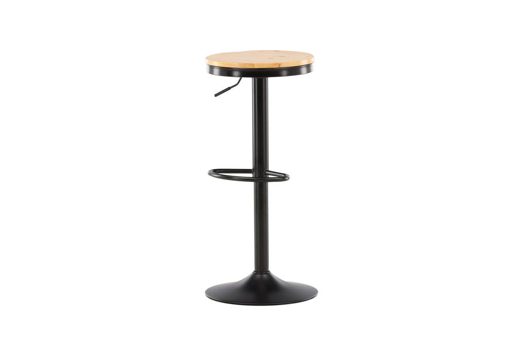 Conway barstol 2-pack svart med ekmönstrad MDF